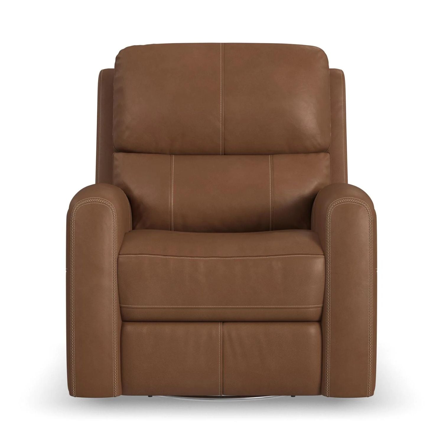 Luxurious Linden Leather Recliner with Power Swivel, Gliding, Headrest, Lumbar Support, Heat, and Massage Function