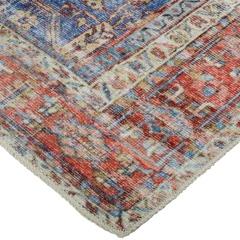 Rust/Blue Percy Rug