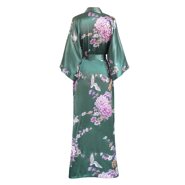 Chrysanthemum & Crane Kimono Robe – Old Shanghai Online