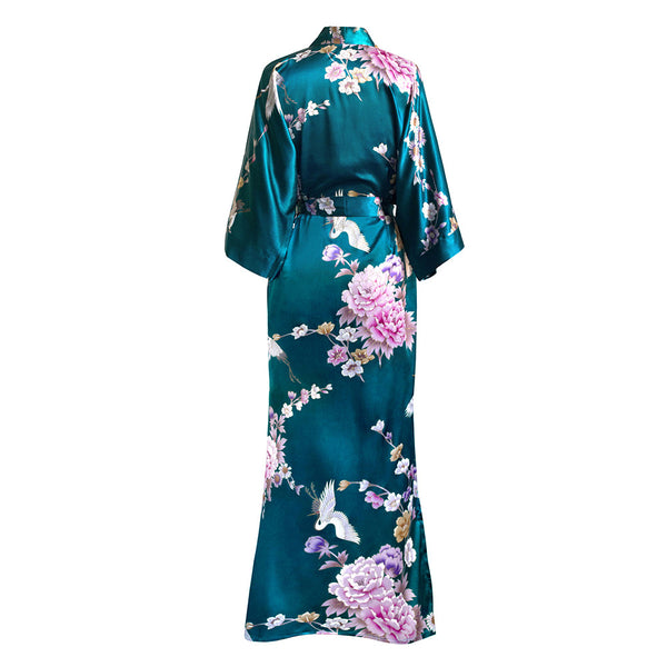 Chrysanthemum & Crane Kimono Robe – Old Shanghai Online