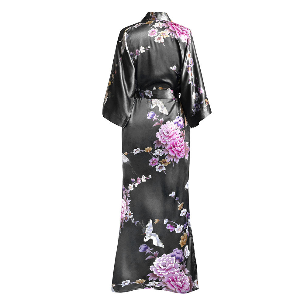 Chrysanthemum & Crane Kimono Robe – Old Shanghai Online