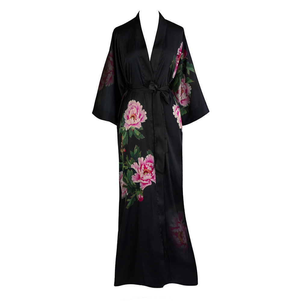 Peony & Bird Kimono Robe – Old Shanghai Online