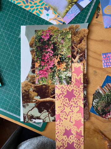 collage botánico proceso