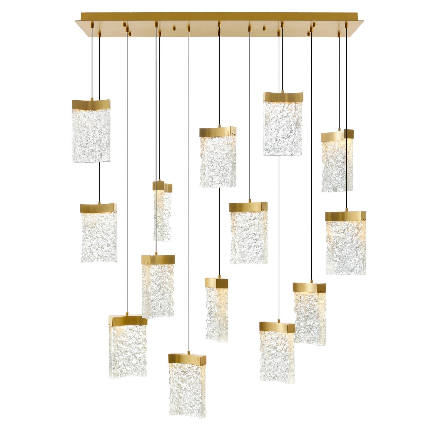 CWI Lighting LED Chandelier from the Lava collection in Brass finish