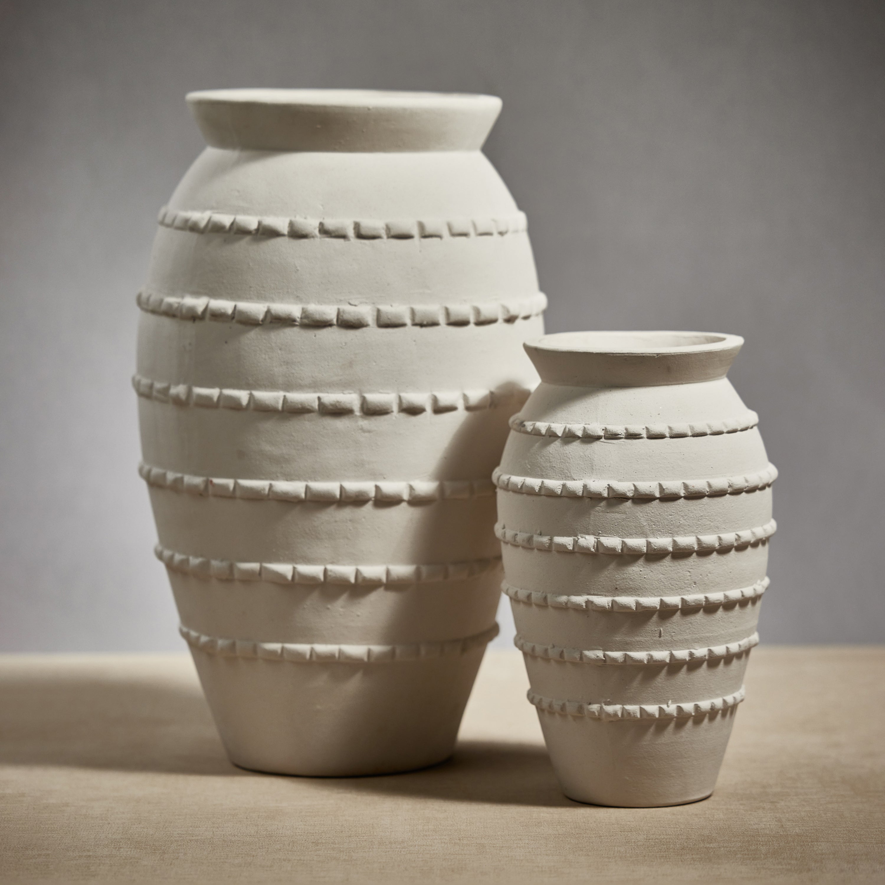 Zodax Tommaso White Earthenware Vase, 14"