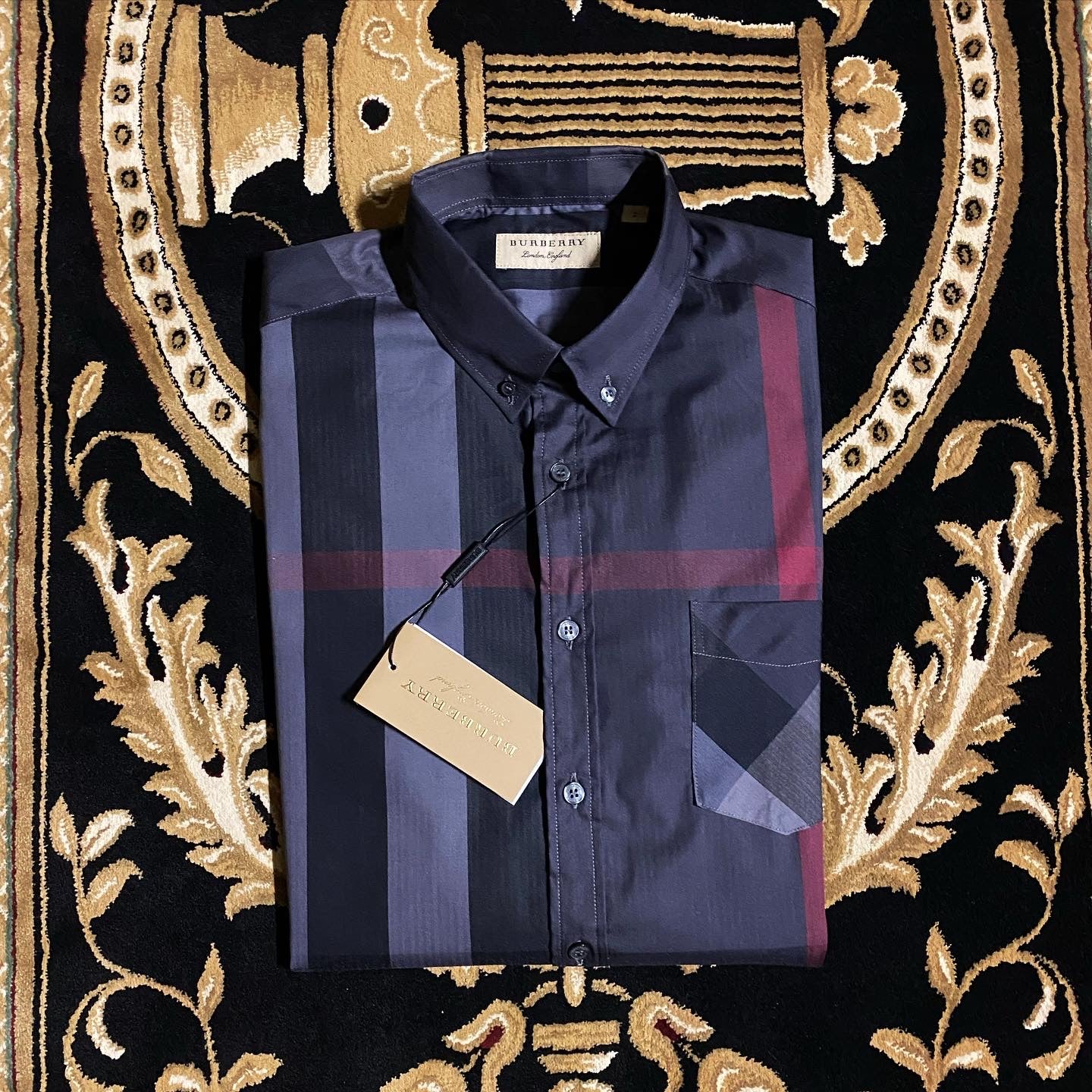 Burberry Camisa ML Negra CB – Outlet Bad Boy