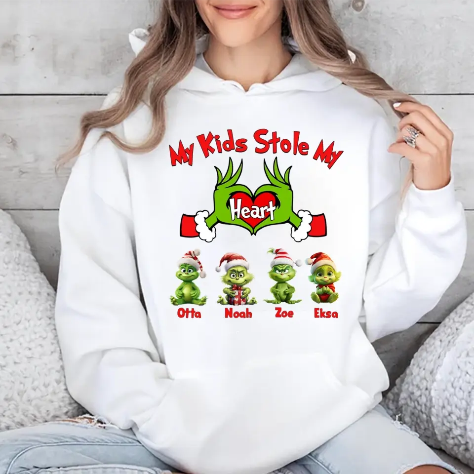 My Kids Stole My Heart - Personalized Hoodie - Christmas Gift For Grandma, Grandpa