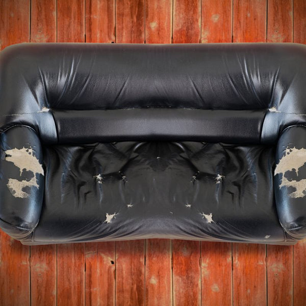 Cracked leather sofa