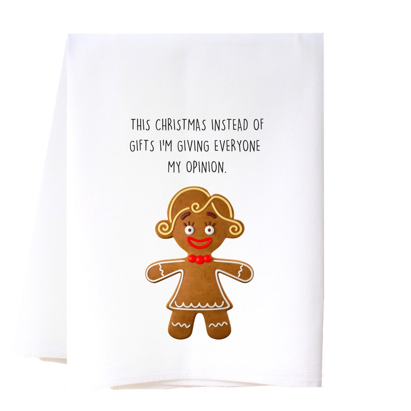 Gingerbread Man Cannon Dish Towels Yellow Fringed Reversible 100