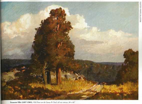 Fremont Ellis (1897-1985), Old Pines on the Santa Fe Trail, oil on canvas, 30"x40"