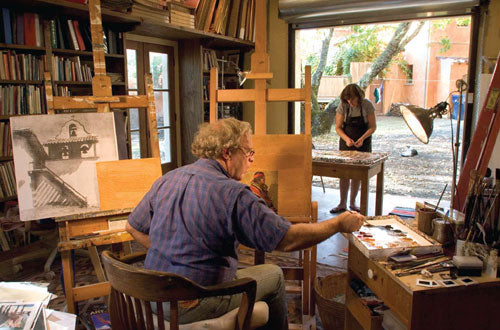 Dennis and Anne Ziemienski in their studio