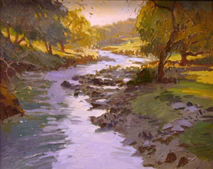 Ray Roberts, Curtis Creek, Oil on Panel, 16" x 20"