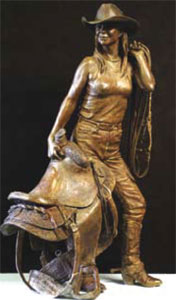 Deborah Copenhaver-Fellows, I Saddle My Own Horse, Bronze, 34