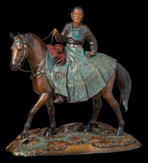 Star Liana York, To Market, (part of Fabric of Life suite), bronze edition of 35, 25.5" x 25" x 10"