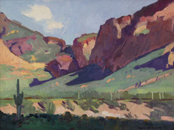 Ray Roberts, Goldfield Cliffs, Oil on Panel, 12" x 16"