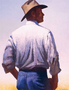 Gary Ernest Smith, Cowboy in Morning Light, oil on linen, 30" x 24"
