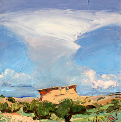 Louisa McElwain, Hoodoos and High Clouds, Oil on Canvas, 30