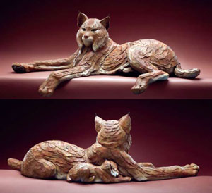 Star Liana York, Missing Lynx, bronze, 13" x 40" x 24"