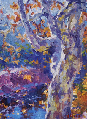 Gregory Hull, Sycamore, 1996, oil, 12 x 9