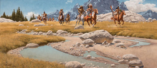 Frank McCarthy (1924-2002), From the Meadows of the Beartooth, 1991, oil on canvas, 18"x40"