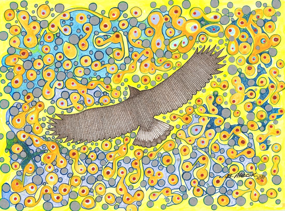 Ben Aleck, Eagle in Flight, 2017, Mixed media. Collection of the artist