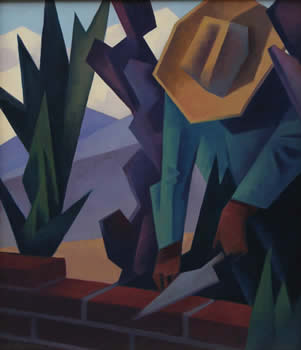 Ed Mell, Brick Layer, Oil on Linen, 26