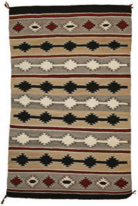 Navajo Chinle textile, c. 1930, 73" x 49"