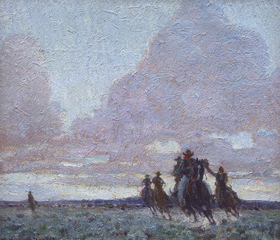 William Herbert Dunton (1878-1936) The End of the Day, oil on canvas, c. 1915, 12" x 16"