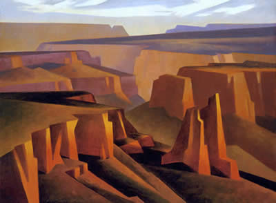 Ed Mell, Step Down Canyon, Oil on Linen, 18