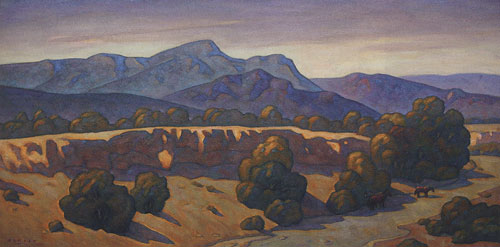 Howard Post, Western River, Oil on Canvas, 18