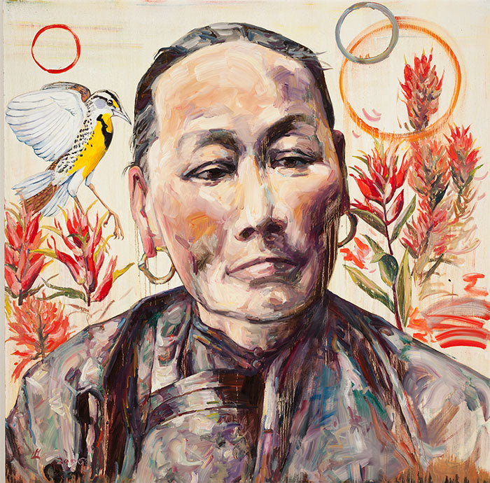 Hung Liu, 1948­2021, China Mary II, 2006, oil on canvas. Image courtesy of the University of Wyoming Art Museum Collection, 2006.3.1, Photographed by Wes Magyar 2013. © 2023 Hung Liu Estate Artists Rights Society