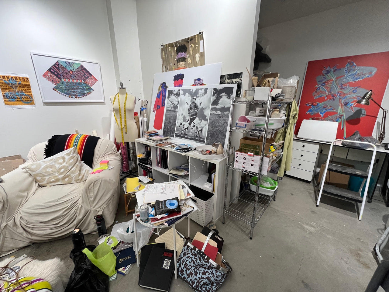 Inside Anita Fields' studio at the Tulsa Artist Fellowship.