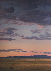 Jeff Aeling, Sunset, San Cristobal, New Mexico, Oil on Panel, 72