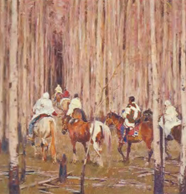 John Moyers, Spring Pilgrimage - Taos, Oil on Canvas, 48" x 48"