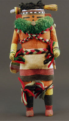 Zuni Nahalish Corn Dancer, circa 1930, 9" x 3" x 2.5" 