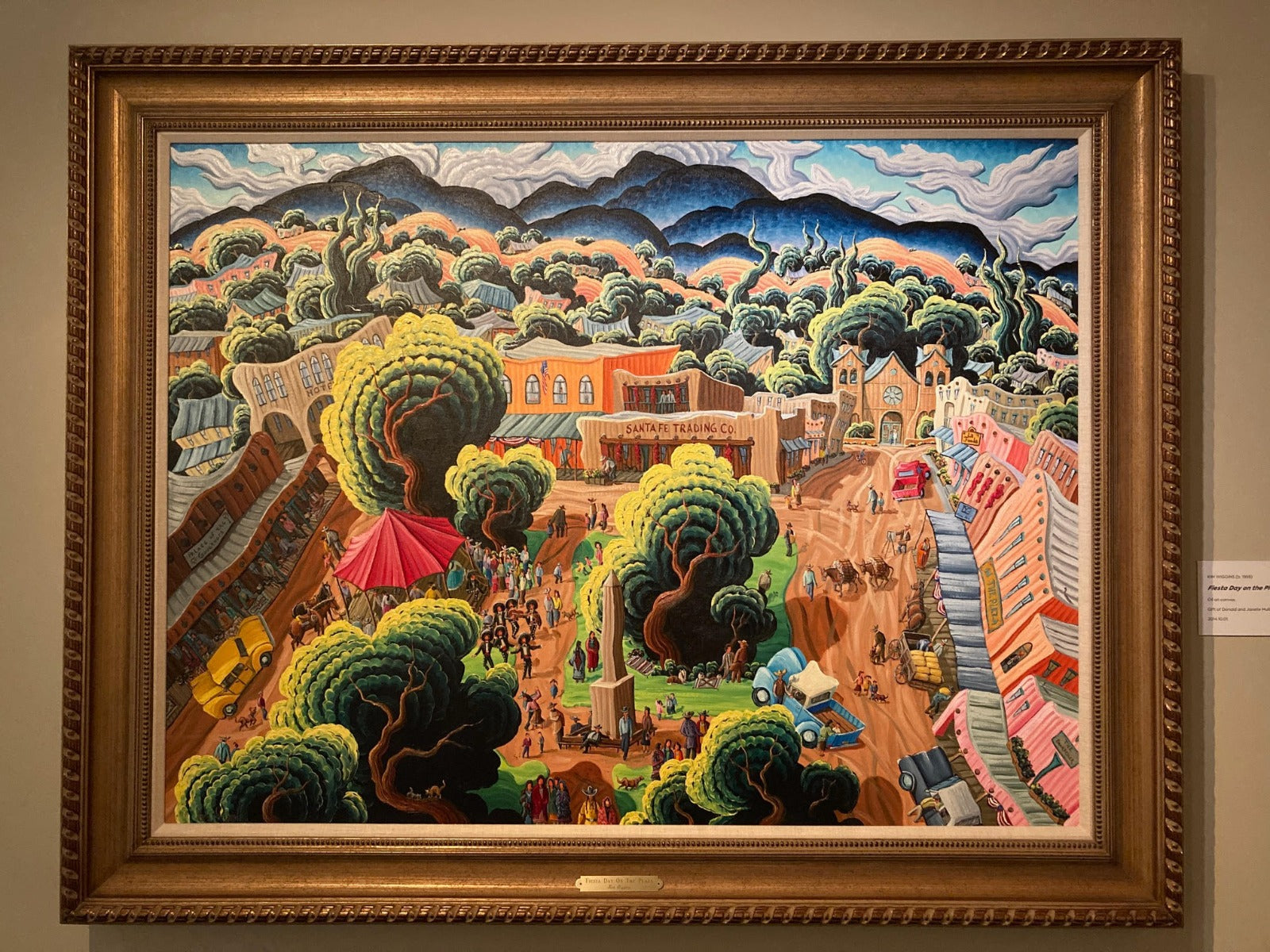 Kim Wiggins, Fiesta Day on the Plaza, 2003. Oil on canvas. Briscoe Museum of Western Art