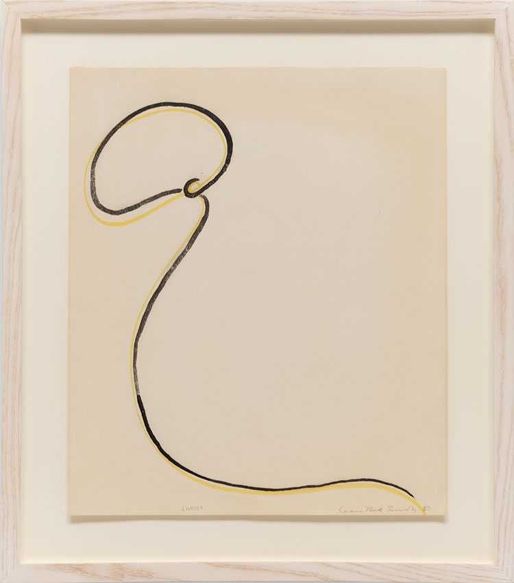Leon Polk Smith, Lariet [Lariat], 1950. Marker on paper; 42.2 x 35.6 cm, 16 58 x 14 in. Courtesy of Lisson Gallery.