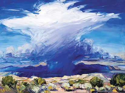 Louisa McElwain, Desert Rain God, Oil on Canvas, 54