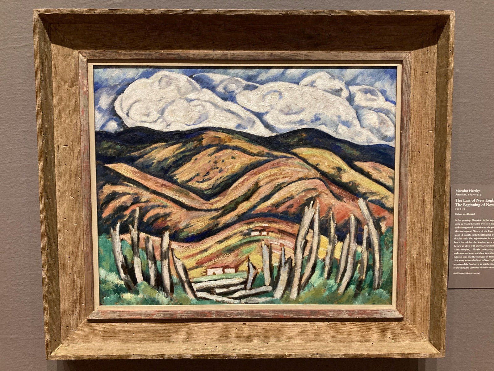 Marsden Hartley, The Last of New England - The Beginning of New Mexico (1918-19). Photo by Chadd Scott