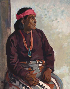 Maynard Dixon (1875-1946) Mah-to-Kah, Hopi Man, 1923, Oil on Canvas, 16" x 20" Private Collection