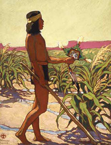 Maynard Dixon (1875-1946) Guard of the Cornfield, 1921-1922, Oil on Canvas Board, 20" x 16" Collection of W. Donald Head, Oil Grandview Ranch