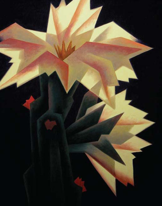 Ed Mell, Two Blooms, oil on linen, 28