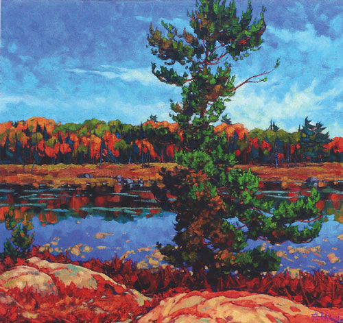 Dominik Modlinski - Sunny Portage, oil on canvas, 40" x 40"