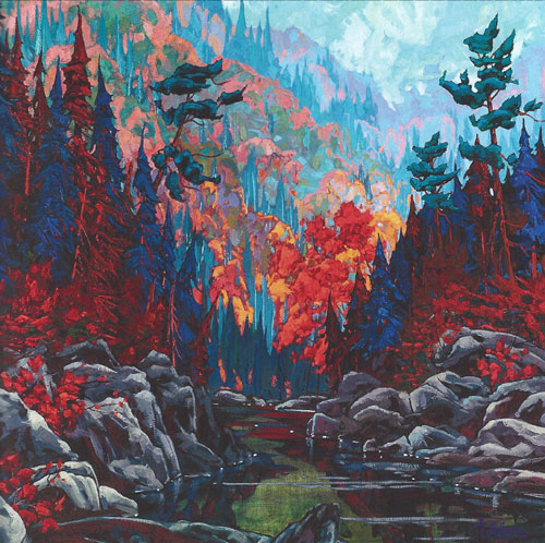 Dominik Modlinski - Valley of White Pines, oil on canvas 48" x 48"