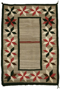 Navajo Double Saddle Blanket, c. 1915, 50" x 35" 