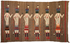 Navajo Yeibeichei textile, c. 1920, 69" x 42"