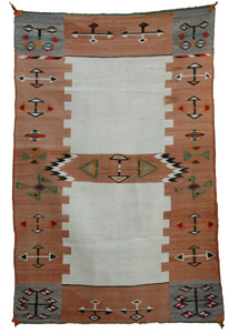 Navajo Double Saddle Blanket, c. 1900, 54" x 37"