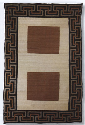 Navajo Double Saddle Blanket, .c 1920, 53" x 34.5"