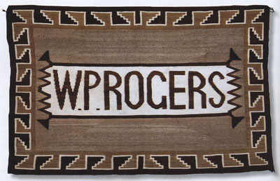 Navajo "WP Rogers" Pictorial Double Saddle Blanket, c. 1925, 31" x 45"