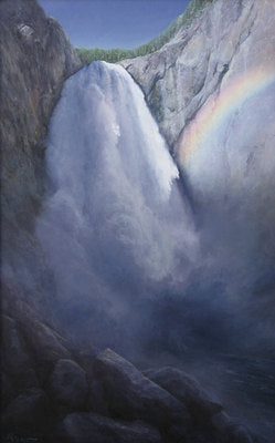 P. A. Nisbet, Lower Falls of the Yellowstone, Oil on Canvas, 48" x 30"